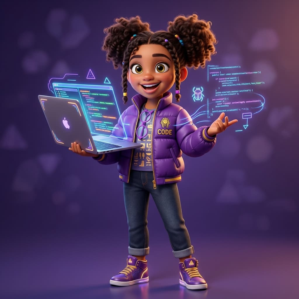 KidCode Student with Laptop